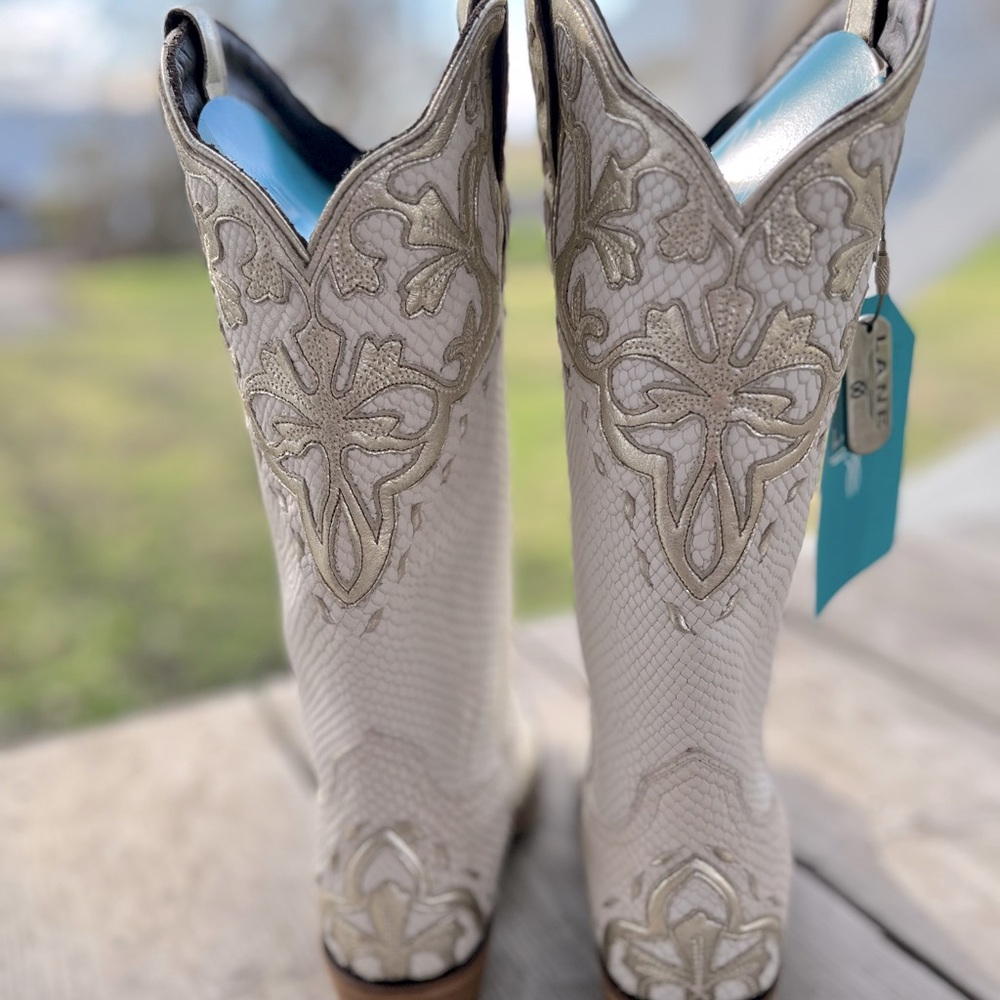 Lane Boots LILLY BOOT CREAM COBRA & CHAMPAGNE METALLIC - Picture 4 of 9